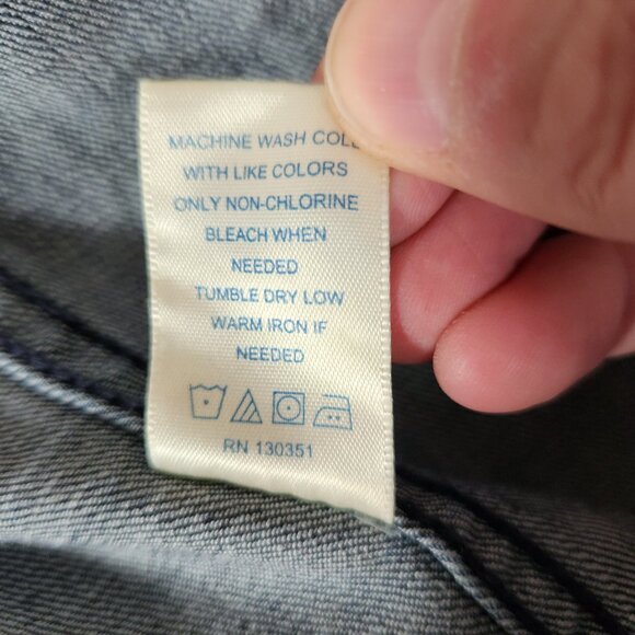 People’s Liberation Blue Denim Jacket Womens XL Cropped Streetwear Boho Casual - Picture 14 of 16